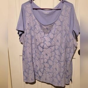 Lane Bryant periwinkle lace tee